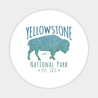 Yellowstone National Park, Walking Bison Magnet